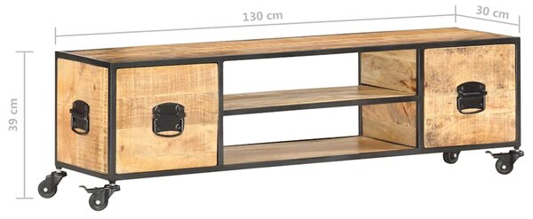 TV stolek 130 x 30 x 39 cm masivní mangovníkové dřevo 286377