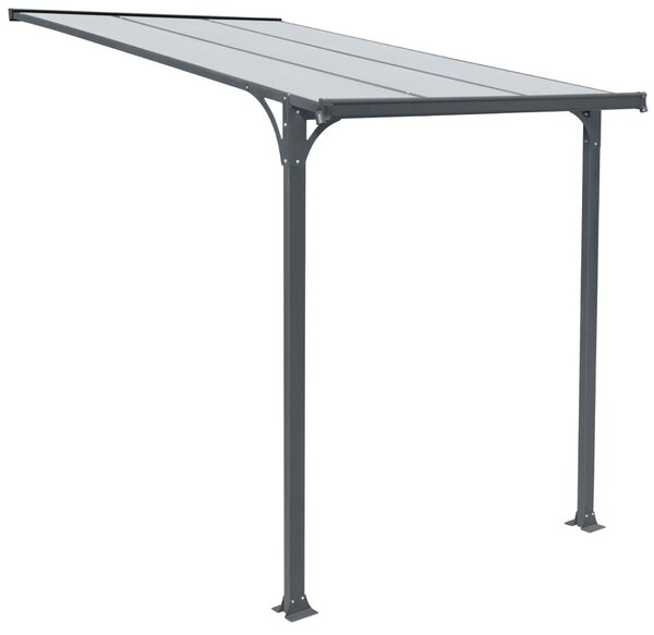 Hliníkový vchodový přístřešek BestBerg PD-3A / 3,3 m² / šedá