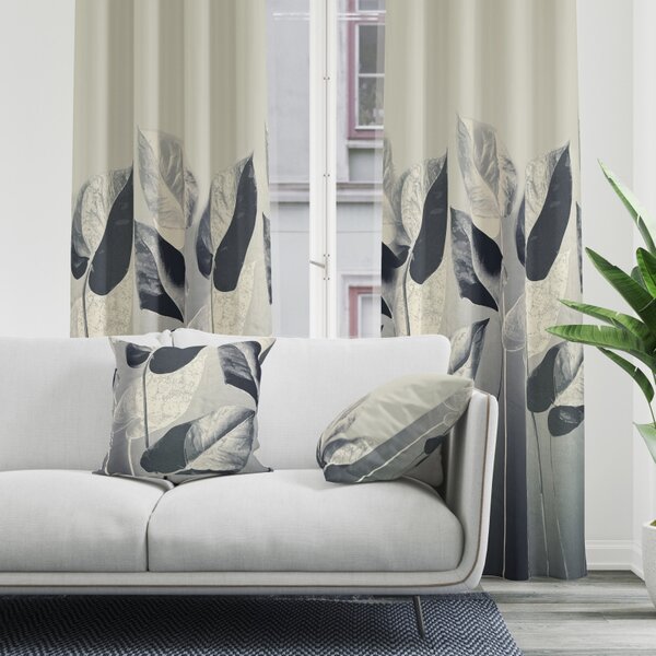 Ervi Blackout zatemňovací závěs Super print - Elegantní listí č.29