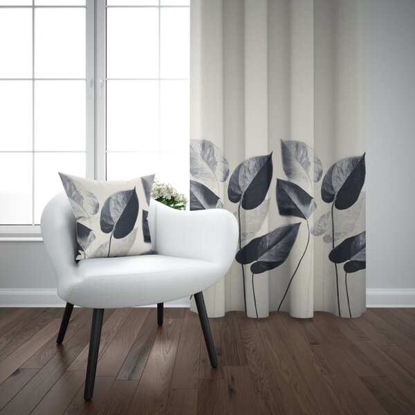 Ervi Blackout zatemňovací závěs Super print - Elegantní listí č.28