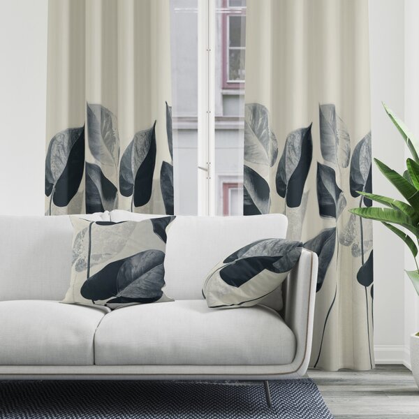 Ervi Blackout zatemňovací závěs Super print - Elegantní listí č.28