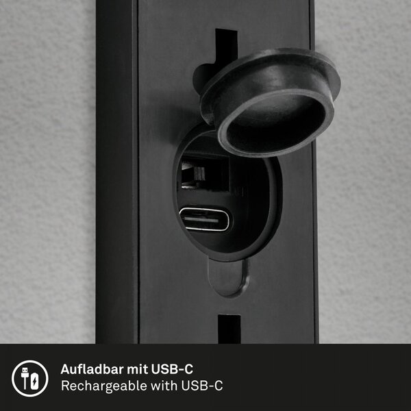 BRI 3788015 Kona LED venkovní nástěnné svítidlo, pohybové čidlo, soumrakový senzor, nabíjecí - BRILONER