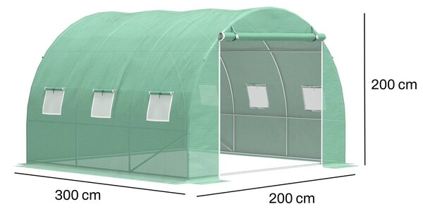Zahradní fóliovník BestBerg BBGT-6G / 6 m² / 3 x 2 x 2 m / zelená