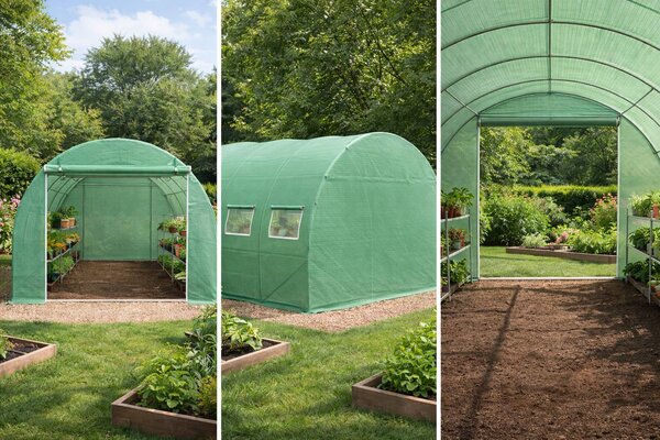 Zahradní fóliovník BestBerg BBGT-10G / 10 m² / 4 x 2,5 x 2 m / zelená
