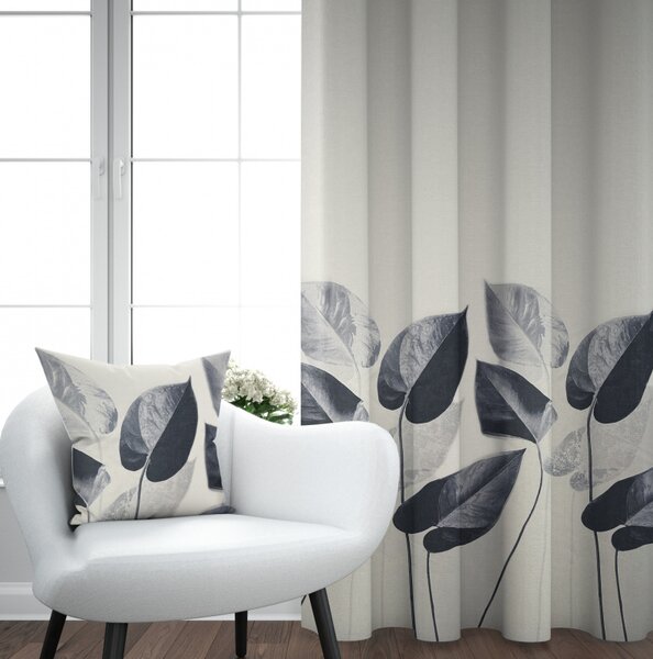 Ervi Blackout zatemňovací závěs Super print - Elegantní listí č.28