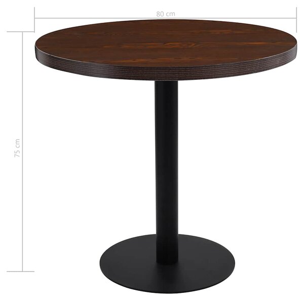 Bistro stolek tmavě hnědý 80 cm MDF 286425