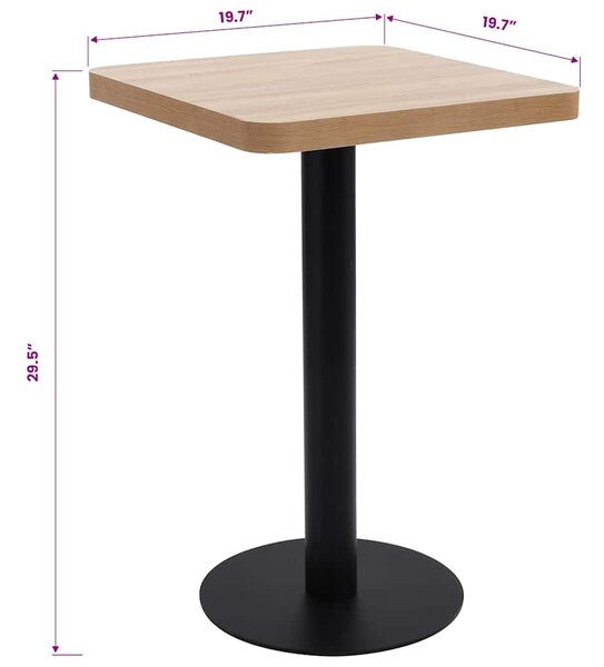 Bistro stolek světle hnědý 50 x 50 cm MDF 286427