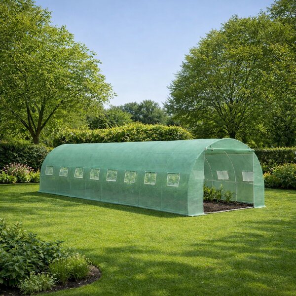 Zahradní fóliovník BestBerg BBGT-24G / 24 m² / 8 x 3 x 2 m / zelená
