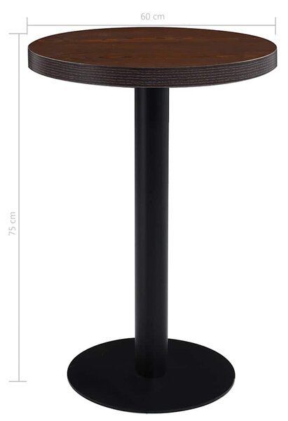 Bistro stolek tmavě hnědý 60 cm MDF 286422