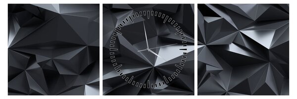 Obraz - Geometrická abstrakce (s hodinami) (90x30 cm)