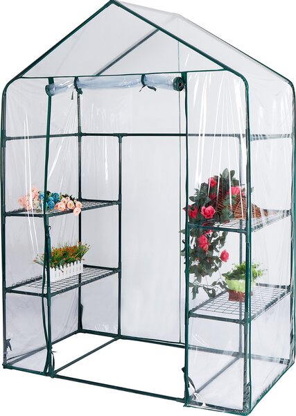 Mini fóliový skleník s policemi BestBerg BBGH-195 / 143 x 73 x 195 cm / černá/transparentní
