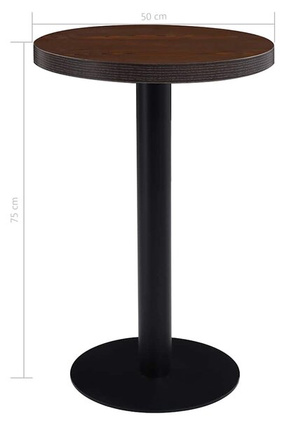 Bistro stolek tmavě hnědý 50 cm MDF 286419