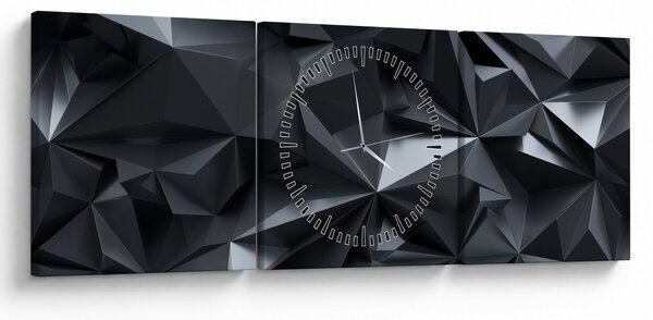 Obraz - Geometrická abstrakce (s hodinami) (90x30 cm)