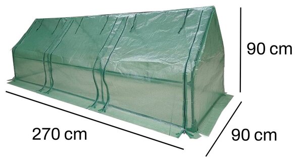 Mini fóliový skleník BestBerg BBGH-270 / 270 x 90 x 90 cm / zelená