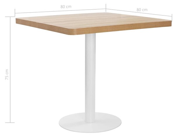 Bistro stolek světle hnědý 80 x 80 cm MDF 286432