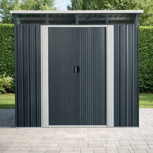 Zahradní domek BestBerg ZD-808AW / 5,6 m² / 236 × 238 × 203 cm / antracit/bílá