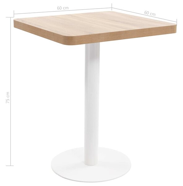 Bistro stolek světle hnědý 60 x 60 cm MDF 286429