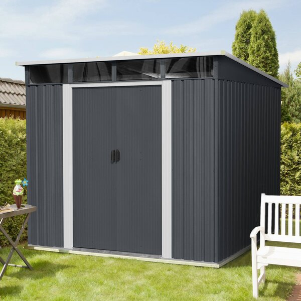 Zahradní domek BestBerg ZD-808AW / 5,6 m² / 236 × 238 × 203 cm / antracit/bílá