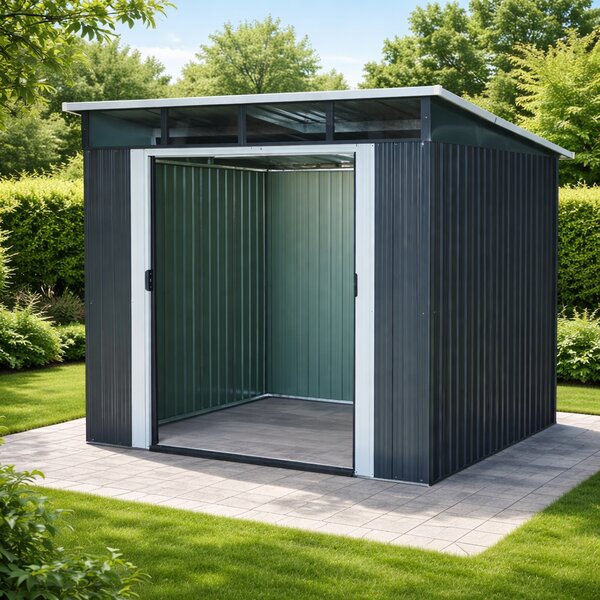 Zahradní domek BestBerg ZD-808AW / 5,6 m² / 236 × 238 × 203 cm / antracit/bílá