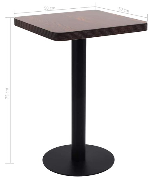 Bistro stolek tmavě hnědý 50 x 50 cm MDF 286428