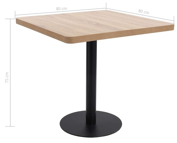 Bistro stolek světle hnědý 80 x 80 cm MDF 286433
