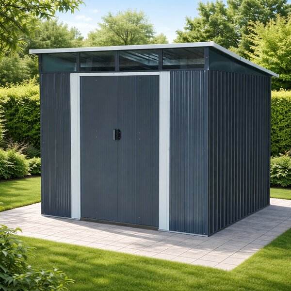 Zahradní domek BestBerg ZD-808AW / 5,6 m² / 236 × 238 × 203 cm / antracit/bílá