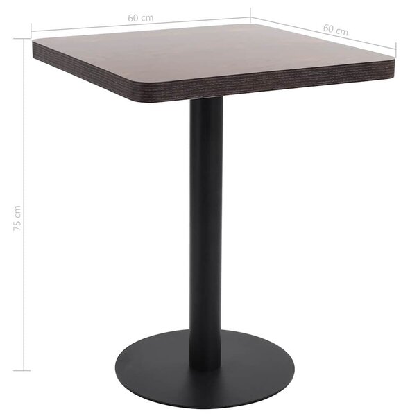 Bistro stolek tmavě hnědý 60 x 60 cm MDF 286431