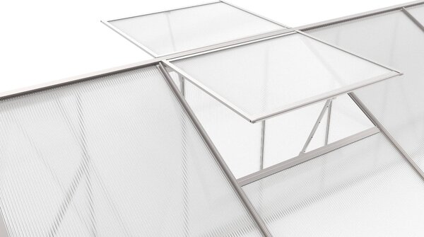 Skleník se základnou BestBerg BBGH-1206S / 7,05 m² / 371 × 190 × 194 cm / stříbrná
