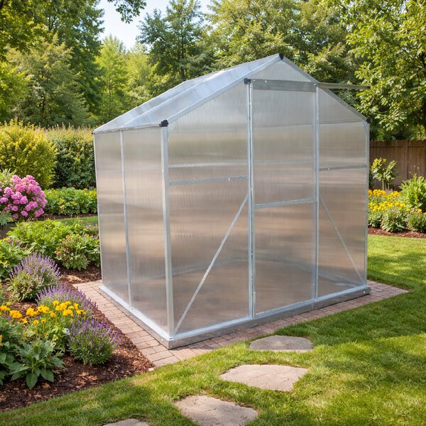 Skleník se základnou BestBerg BBGH-406S / 2,5 m² / 130 x 190 x 194 cm / stříbrná