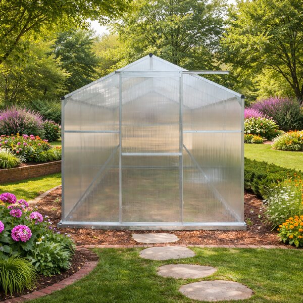 Skleník se základnou BestBerg BBGH-1006S / 5,95 m² / 313 × 190 × 194 cm / stříbrná