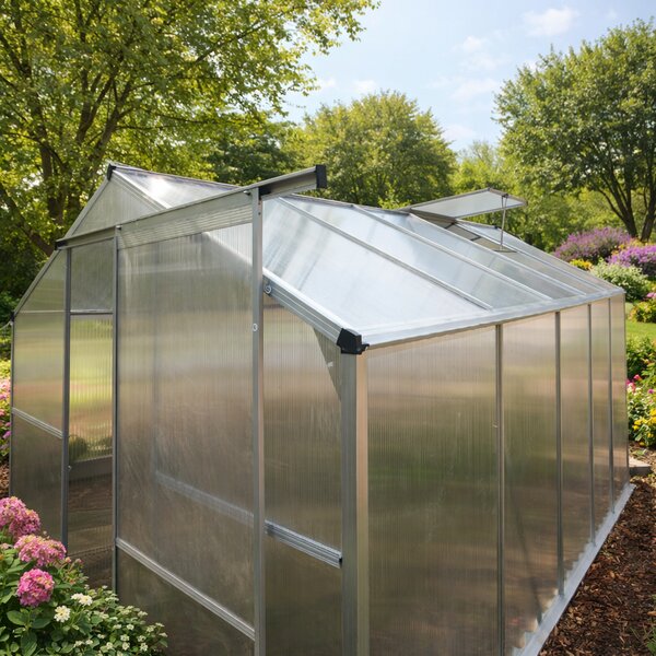 Skleník se základnou BestBerg BBGH-1006S / 5,95 m² / 313 × 190 × 194 cm / stříbrná