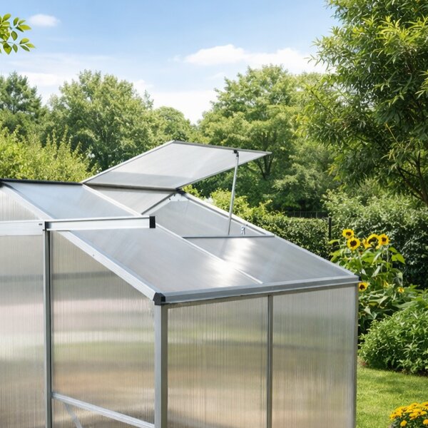 Skleník se základnou BestBerg BBGH-406S / 2,5 m² / 130 x 190 x 194 cm / stříbrná