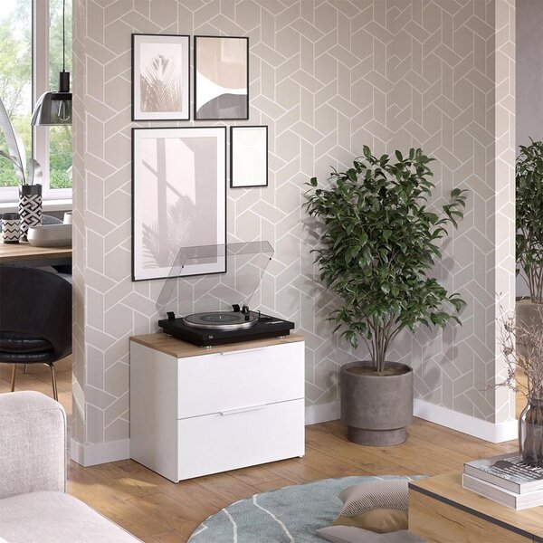 Komoda Vicco Wido Bílá/Sonoma 60 x 50 cm se 2 zásuvkami, Model 51711