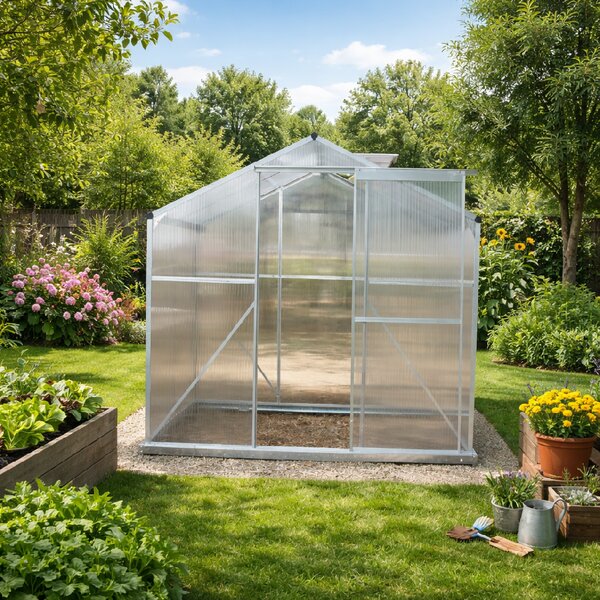 Skleník se základnou BestBerg BBGH-406S / 2,5 m² / 130 x 190 x 194 cm / stříbrná