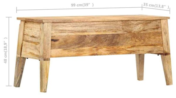 Úložný box 99 x 35 x 48 cm masivní mangovníkové dřevo 286462
