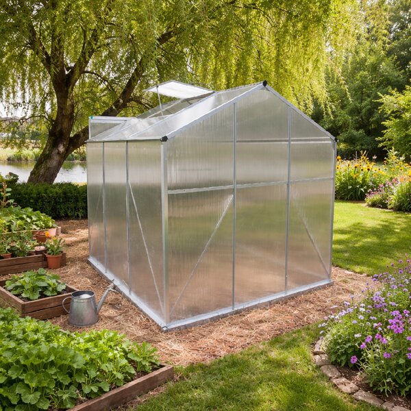 Skleník se základnou BestBerg BBGH-606S / 3,61 m² / 190 × 190 × 194 cm / stříbrná