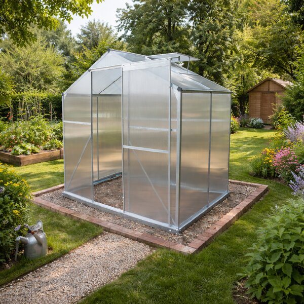 Skleník se základnou BestBerg BBGH-406S / 2,5 m² / 130 x 190 x 194 cm / stříbrná