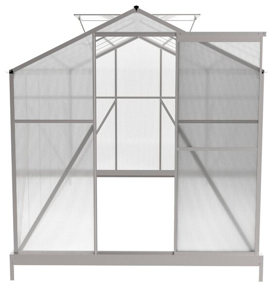 Skleník se základnou BestBerg BBGH-1206S / 7,05 m² / 371 × 190 × 194 cm / stříbrná