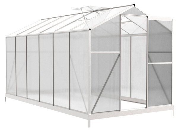 Skleník se základnou BestBerg BBGH-1206S / 7,05 m² / 371 × 190 × 194 cm / stříbrná
