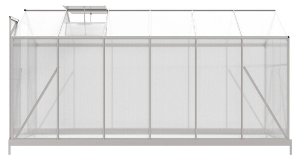 Skleník se základnou BestBerg BBGH-1206S / 7,05 m² / 371 × 190 × 194 cm / stříbrná