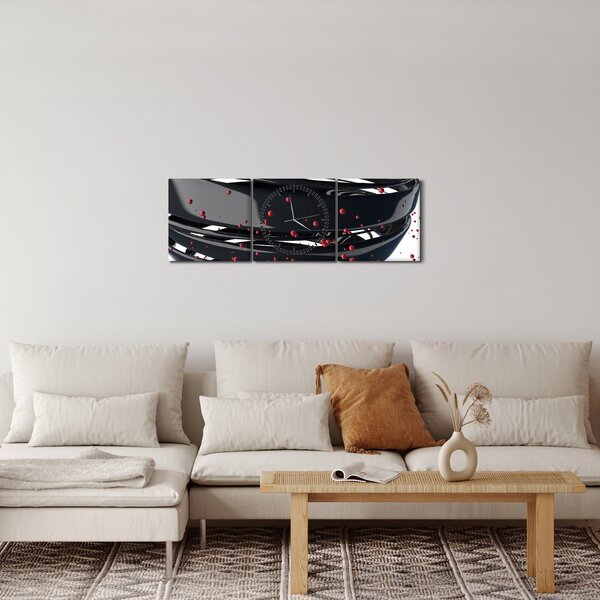 Obraz - Abstrakce zeměkoule (s hodinami) (90x30 cm)