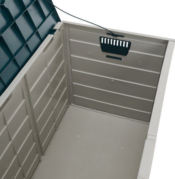 KONDELA Zahradní úložný box, šedá/zelená, KORTEZ