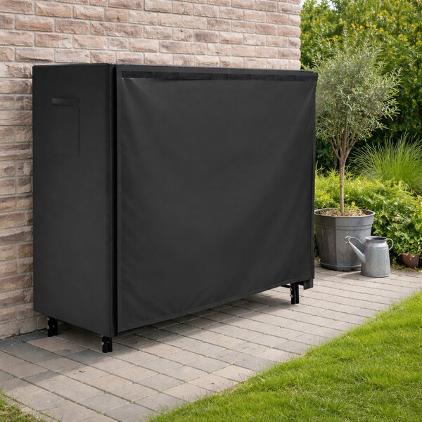 Stojan na dřevo s krytem BestBerg BBFR-122C / 122 x 34 x 110 cm / černá