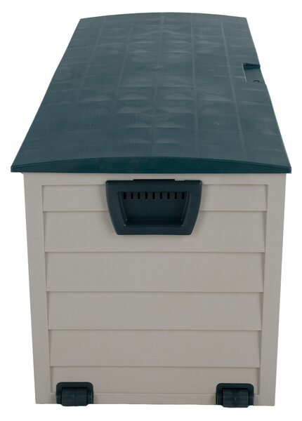 KONDELA Zahradní úložný box, šedá/zelená, KORTEZ