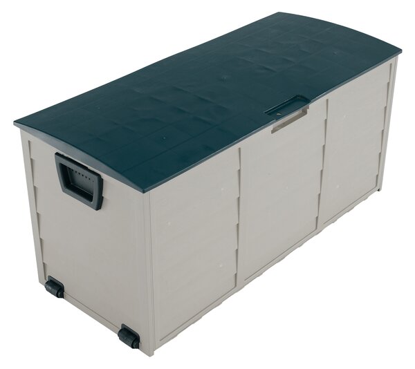 KONDELA Zahradní úložný box, šedá/zelená, KORTEZ