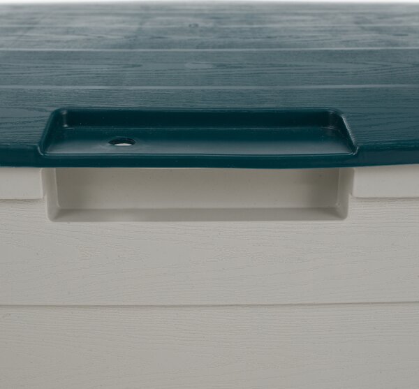 KONDELA Zahradní úložný box, šedá/zelená, KORTEZ