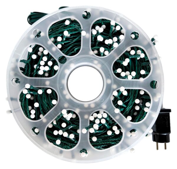 Vánoční LED řetěz s kuličkami - Cherry, 100m, 600 LED diod, studená bílá