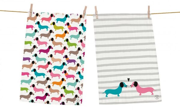 Set utěrek dachshunds in colours