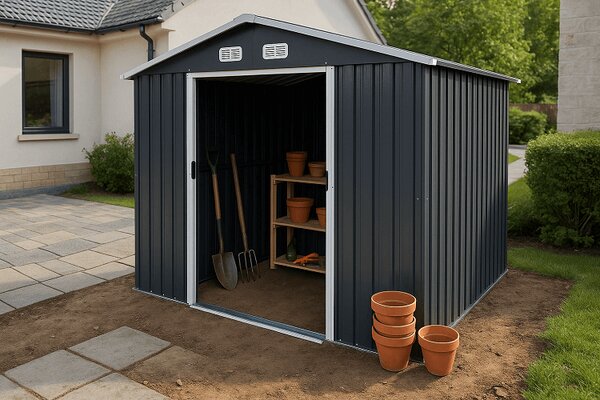 Zahradní domek BestBerg ZDB-7A / 7,2 m² / 301 x 238 x 214 cm / šedá