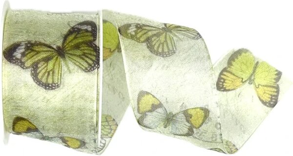 Stuha organzová WHISPER FLIGHT GREEN 40mm x 2m (14,- Kč/m)